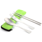 Three-Piece Outdoor Cutlery, Grass green, Fluorescent green, Orange, Purple, Big Red, Light blue, Dark blue, Rose Red