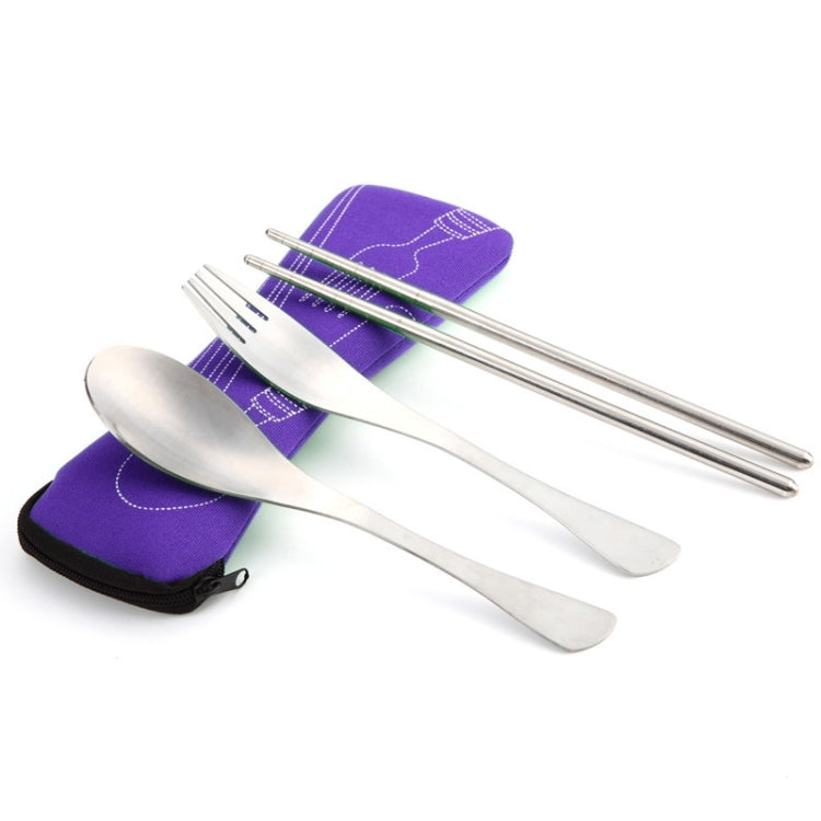 Three-Piece Outdoor Cutlery, Grass green, Fluorescent green, Orange, Purple, Big Red, Light blue, Dark blue, Rose Red