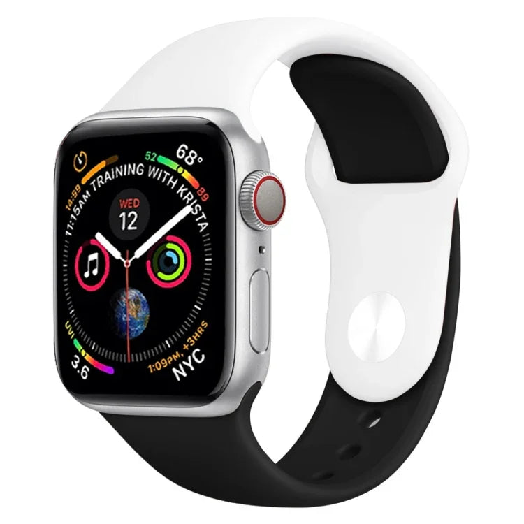 Double Colors Silicone Watch Band for Apple Watch Series 3 & 2 & 1 42mm (Light Blue+Light Pink)