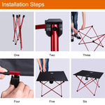 Outdoor Camping Portable Light Folding Table Oxford Cloth Aviation Aluminum Picnic Barbecue Table, Outdoor Barbecue Table(red)