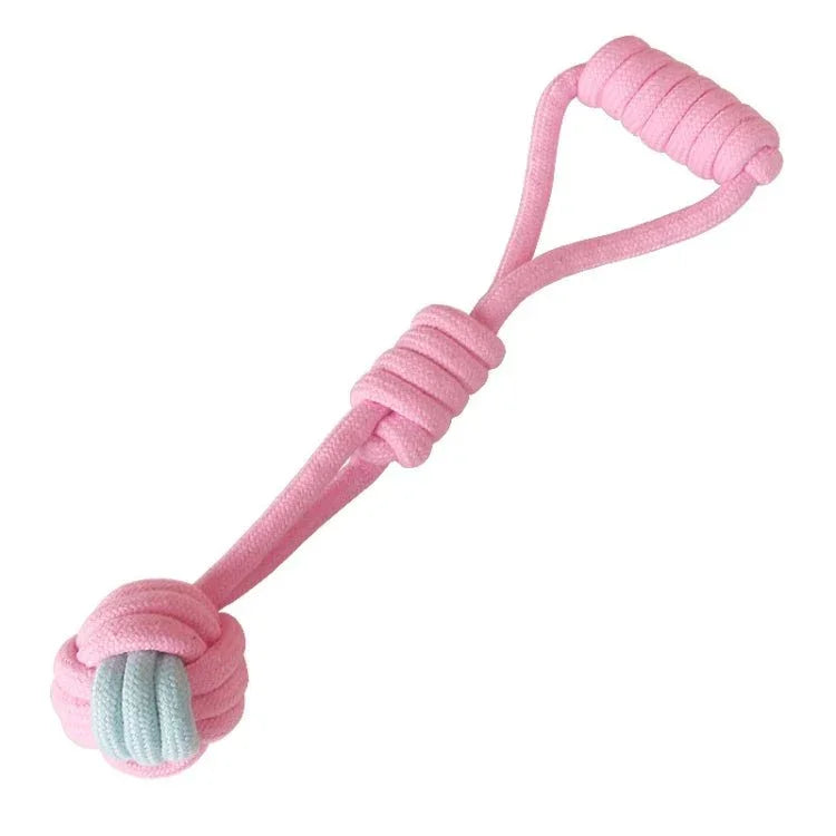 Cotton Rope Dog Molar Teeth Cleaning Toy Candy Color Woven Cotton Rope - Trustpick