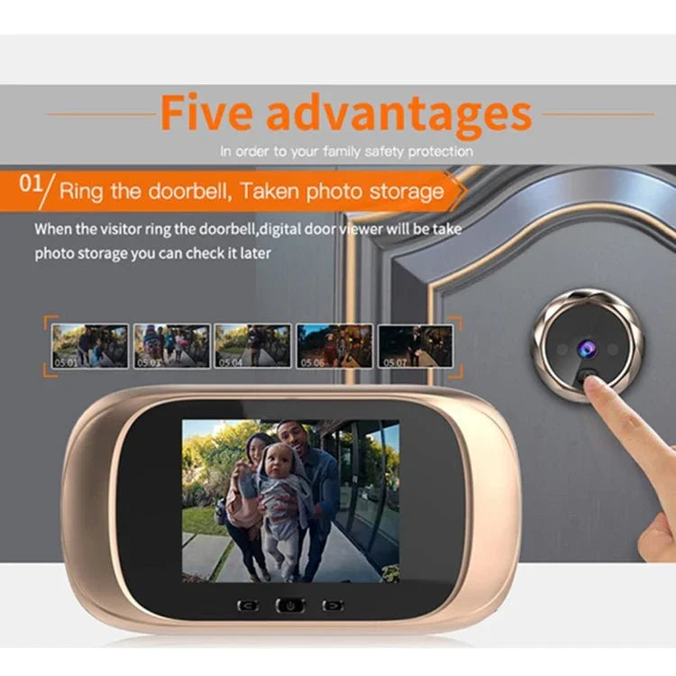 DD1 Smart Electronic Cat Eye Camera Doorbell with 2.8 inch LCD Screen, Support Infrared Night Vision - Trustpick