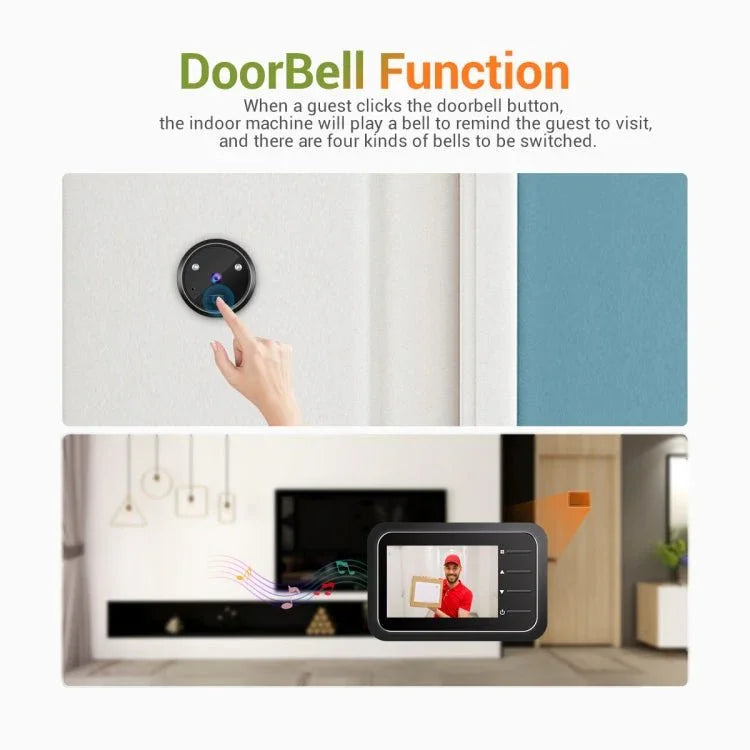 ESCAM C22 2.4 inch Screen Digital Door Viewer, Support Night Vision, TF Card, Take Photos and Video - Trustpick