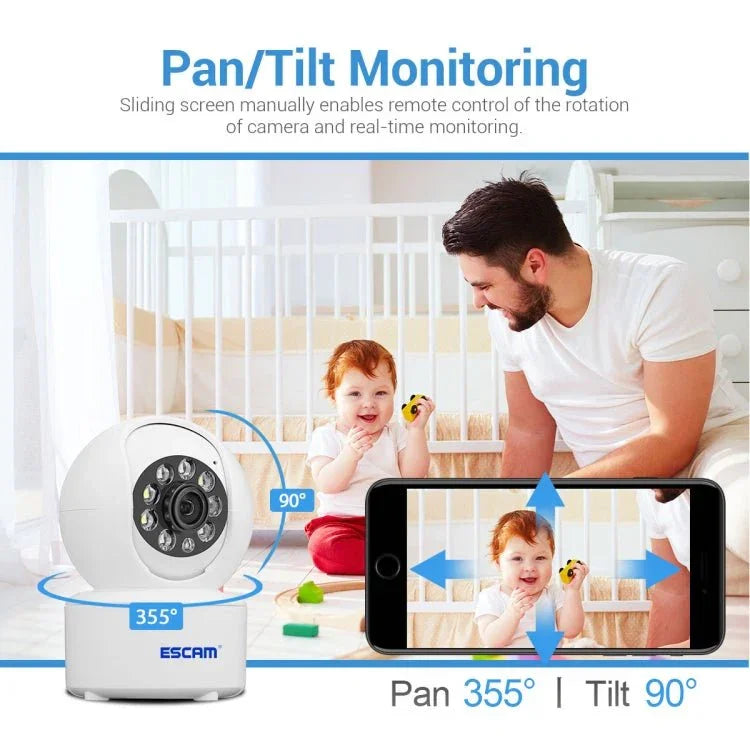 ESCAM QF005 4MP Indoor HD WiFi Pan - tilt Camera, Support Motion Detection / Two - way Audio / Night Vision - Trustpick