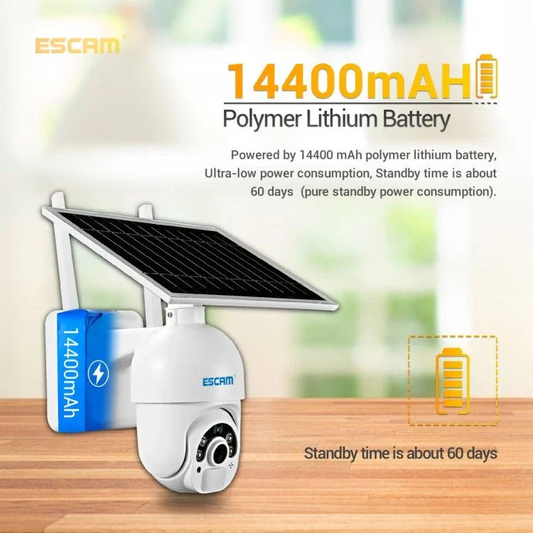 ESCAM QF450 HD 1080P 4G US Version Solar Powered IP Camera with 64G Memory, Support Two - way Audio & PIR Motion Detection & Night Vision & TF Card - Trustpick
