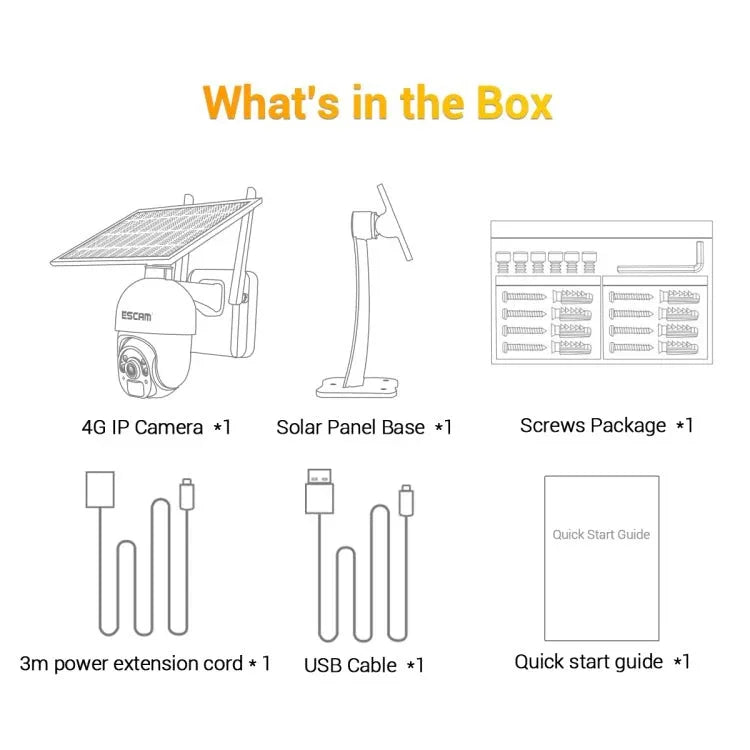 ESCAM QF450 HD 1080P 4G US Version Solar Powered IP Camera with 64G Memory, Support Two - way Audio & PIR Motion Detection & Night Vision & TF Card - Trustpick