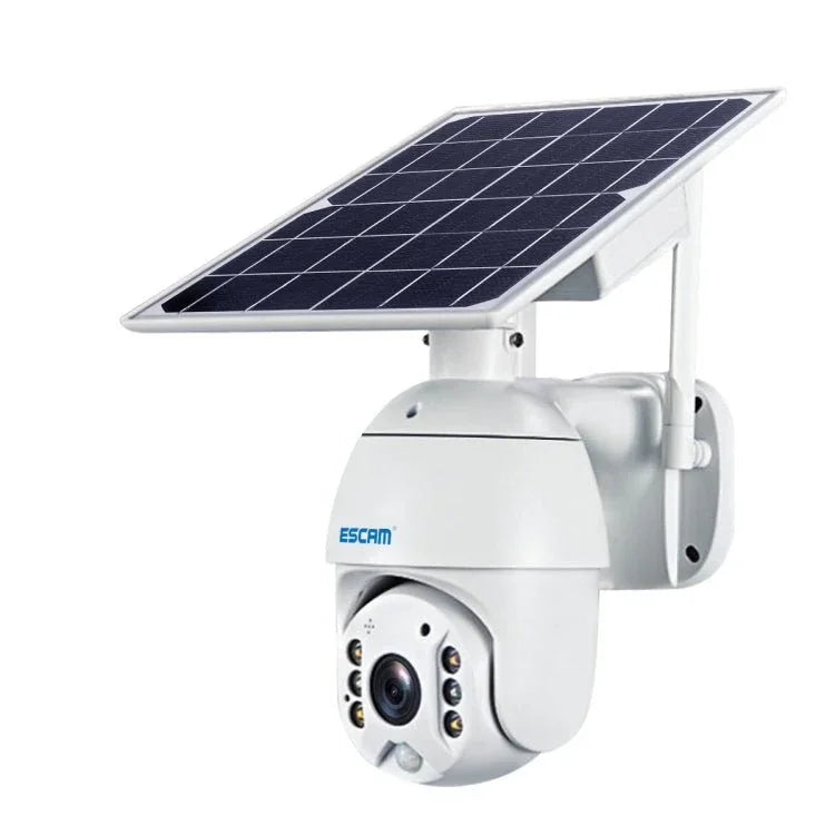 ESCAM QF480 EU Version HD 1080P IP66 Waterproof 4G Solar Panel PT IP Camera with Battery, Support Night Vision / Motion Detection / TF Card / Two Way Audio - Trustpick