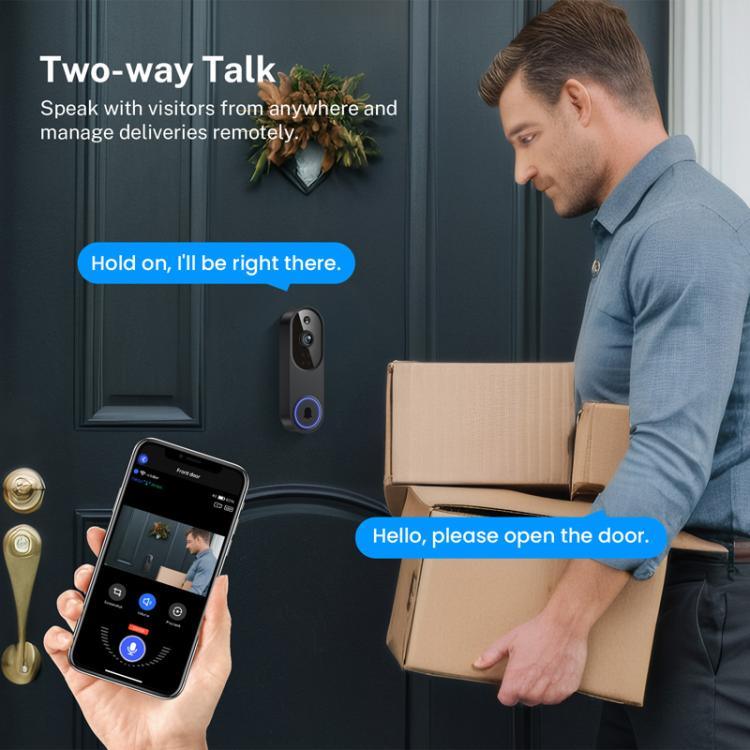 HD Night Vision Smart Video Doorbell Wireless Voice Intercom Surveillance Electronic Peephole - Trustpick