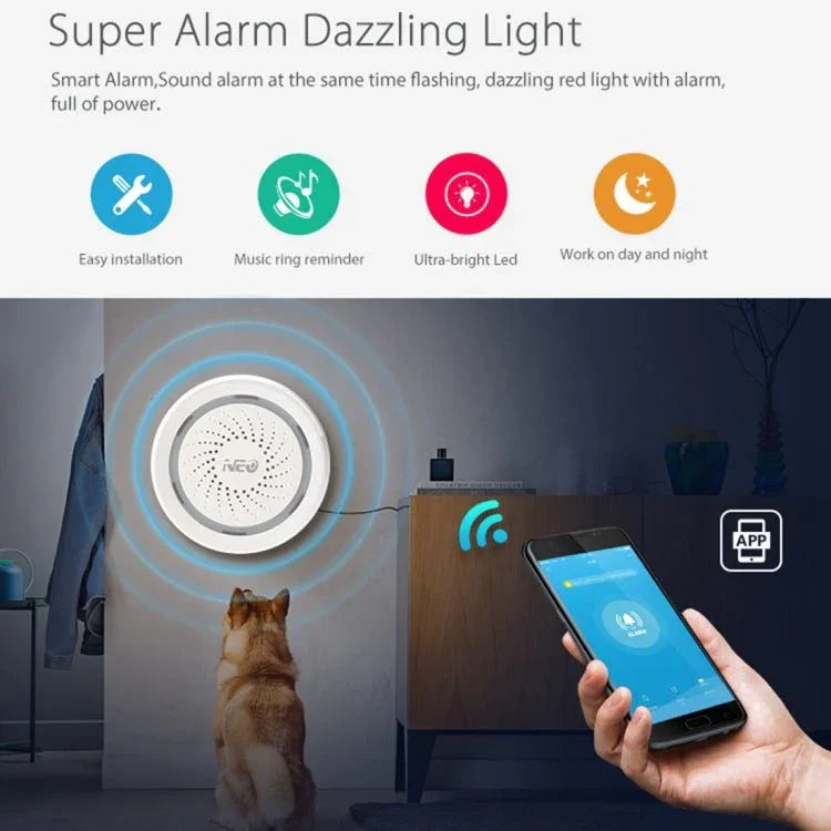 NEO NAS - AB02W WiFi USB Siren Alarm Sensor for Home Alarms Security - Trustpick