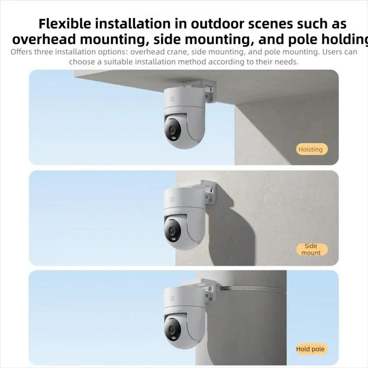 Original Xiaomi Outdoor Camera 4C 3K Full Color Night Vision 5MP IP66 Human Tracking Sound And Light Warning Voice Call Camera - Trustpick