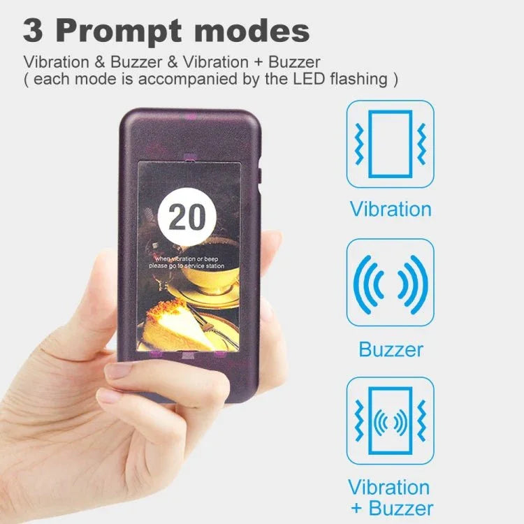QC100 999 Channel Restaurant Wireless Paging Queuing Calling System with 20 Call Coaster Pagers, EU Plug - Trustpick