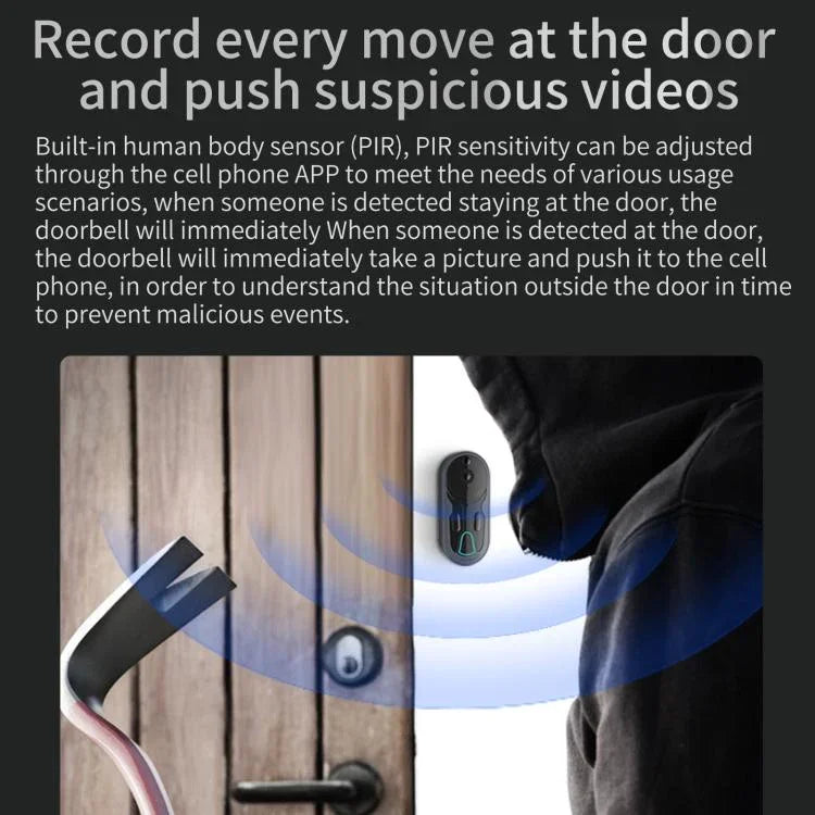 Smart Night Vision WiFi Wireless Voice Intercom Monitoring Video Doorbell - Trustpick