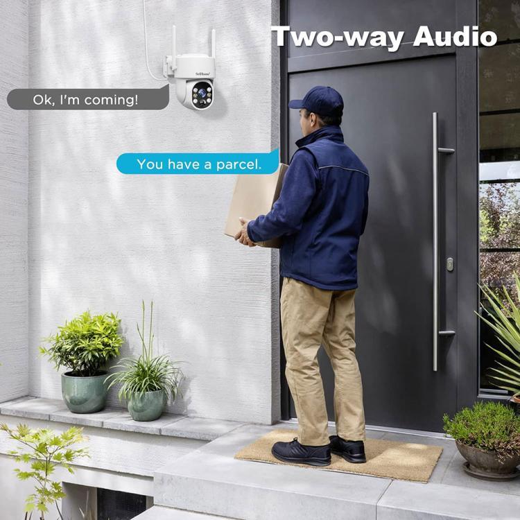 SriHome DH005 4MP 2K Low Power Consumption Wireless Security Camera System with Solar Panel - Trustpick