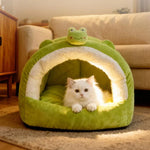 Thickened Warm Semi - Enclosed Cat Bed for Winter - Trustpick