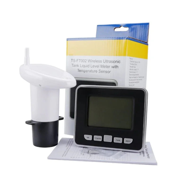 TS - FT002 Multifunctional Ultrasonic Electronic Water Tank Level Gauge With Indoor Temperature Thermometer Clock Display Water Level Gauge - Trustpick