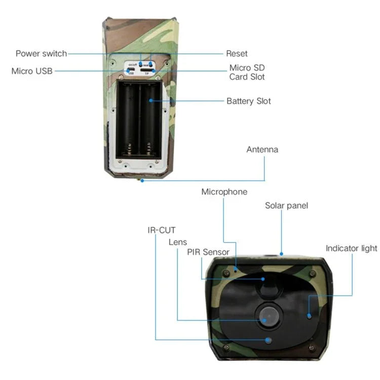 VESAFE VS - Y4 1080P HD Battery Solar WiFi IP Camera, Support PIR Motion Detection & Infrared Night Vision & TF Card(64GB Max) - Trustpick