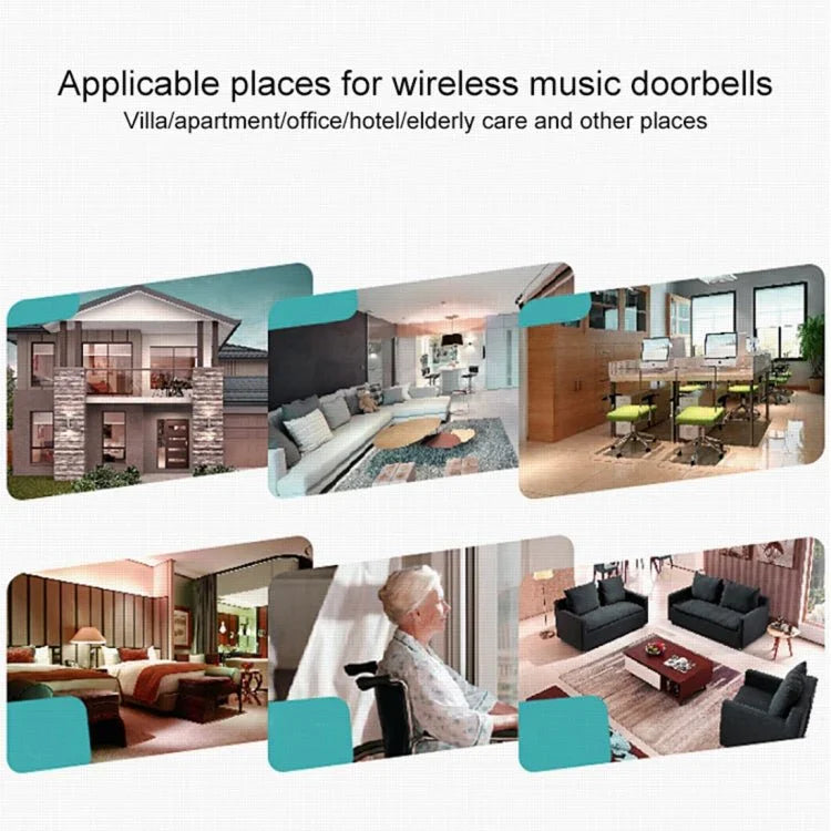 VOYE V015F Home Music Remote Control Wireless Doorbell with 38 Polyphony Sounds - Trustpick